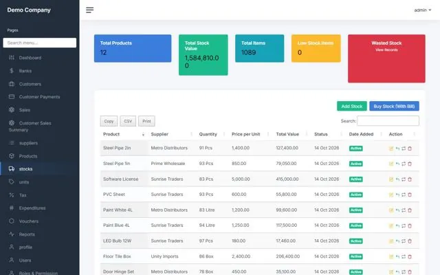 Sales & Accounts — Stock
