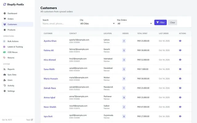 Shopify Order Manager & POS — Customers