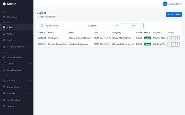 Xentra — Clients